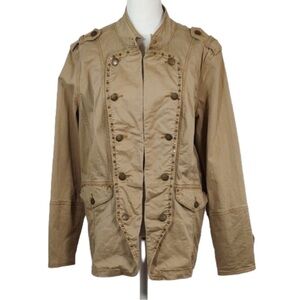 Zanadi Tan Utility Jacket with Epaulettes and Lapels Size 24‎